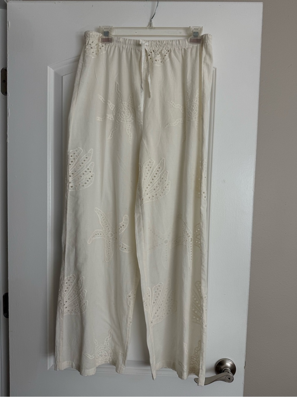 Billabong Cream Eyelet Wide-Leg Pants